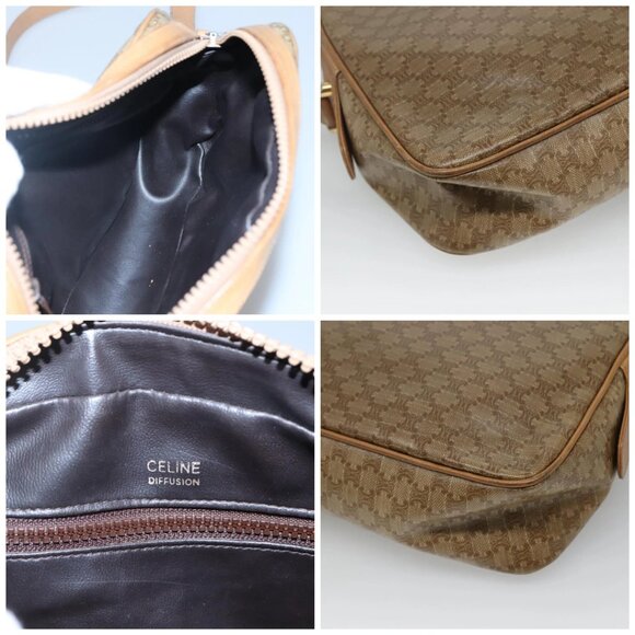 CELINE Macadam Canvas Shoulder Bag PVC Beige Gold - Picture 13 of 16